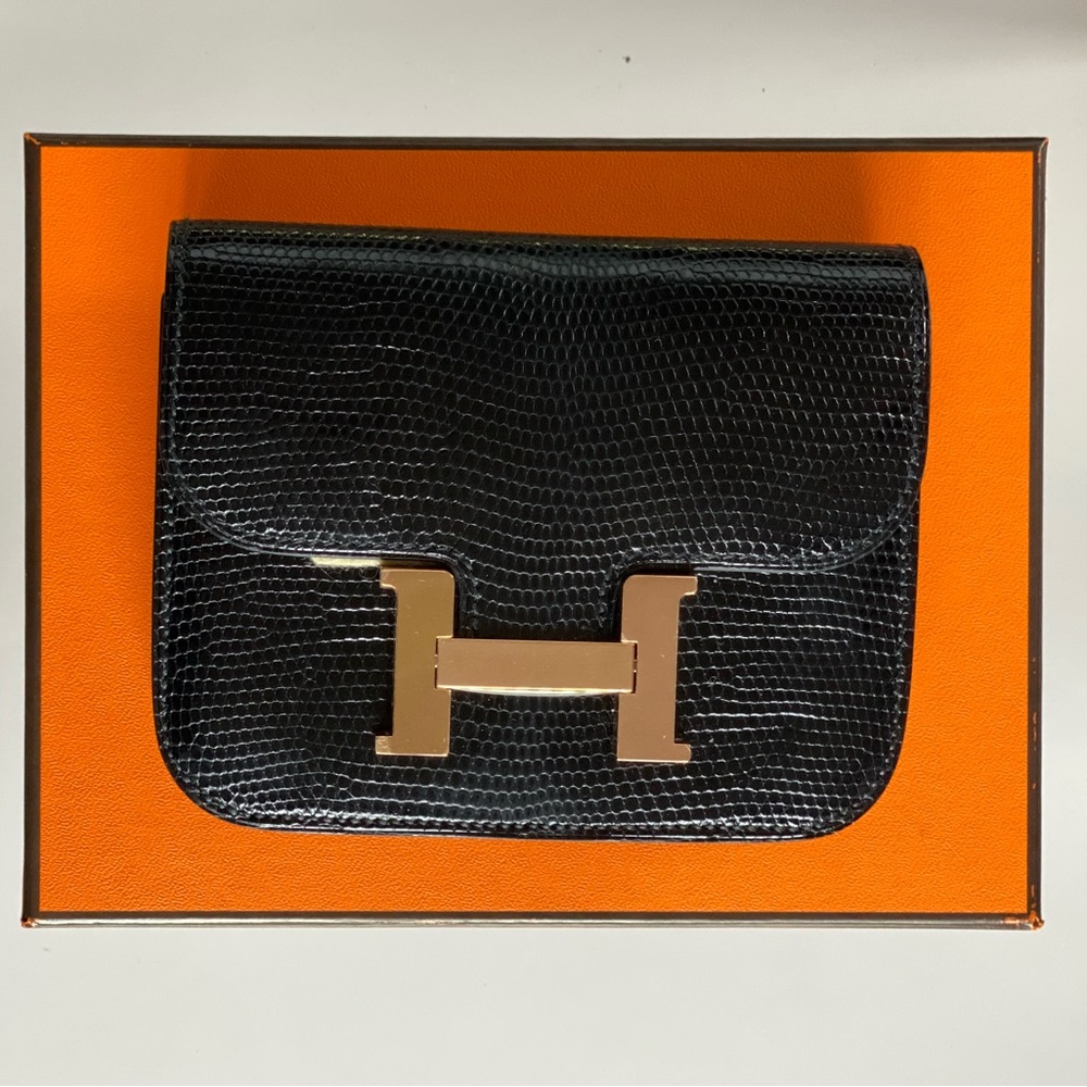 🔅 Hermes Limited Edition Constance Belt Wallet - Lizard Noir
